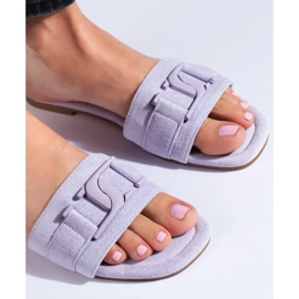 Chinelos de camurça roxos para mulher da Shelovet tolet 1