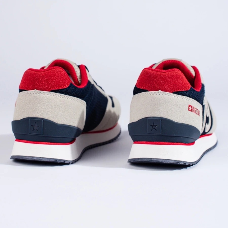 Tênis esportivo masculino LL174256 Big Star azul marinho e bege 1