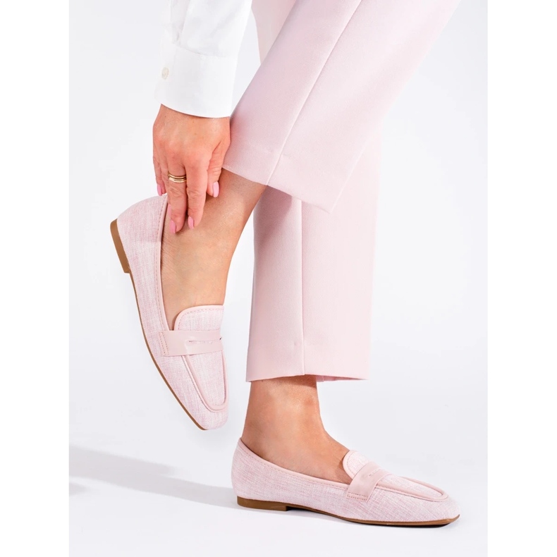 Elegantes mocassins rosa Shelovet de mulher 2