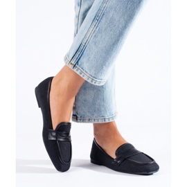 Elegantes mocassins pretos Shelovet de mulher 1