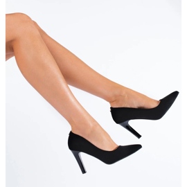 Sapatos de salto alto de camurça pretos, Shelovet 2