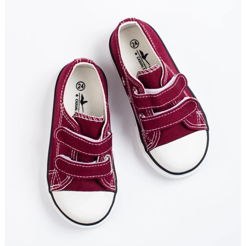 Tênis infantil Vico bordô com velcro vermelho 1