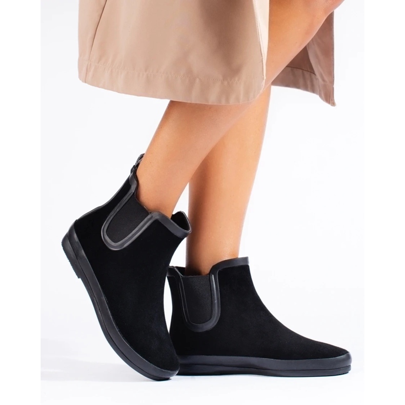 W. Potocki Wellingtons de camurça preta isolada Potocki preto 2