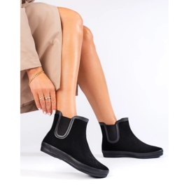 W. Potocki Wellingtons de camurça preta isolada Potocki preto 1