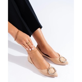 Bailarinas femininas de camurça bege da Shelovet 2