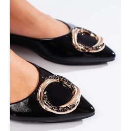 Sapatilhas femininas de couro envernizado Shelovet preto 1