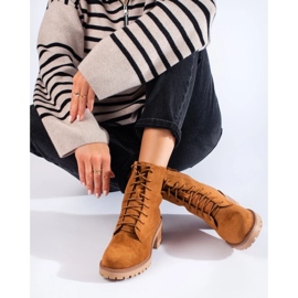Botins de mulher Shelovet castanhos com atacadores marrom 1