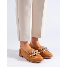 Senhores camelos femininos Shelovet com cristais marrom 1