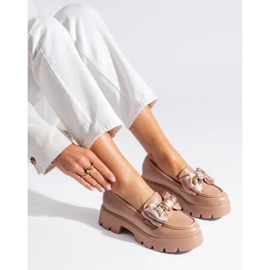 Mocassins bege com laço Shelovet 2