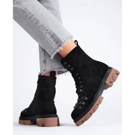 Botas de trabalho em camurça com cadarço, pretas, Vinceza preto 1 Botas de trabalho em camurça com cadarço, pretas, Vinceza preto 1