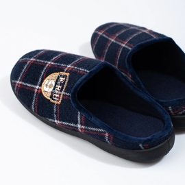 Chinelos xadrez masculinos Shelovet azul marinho 1