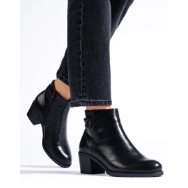 Botas pretas clássicas de salto alto da Daszyński preto 1