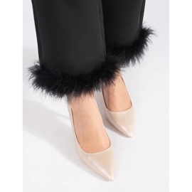 Sapatos femininos de salto alto bege 1