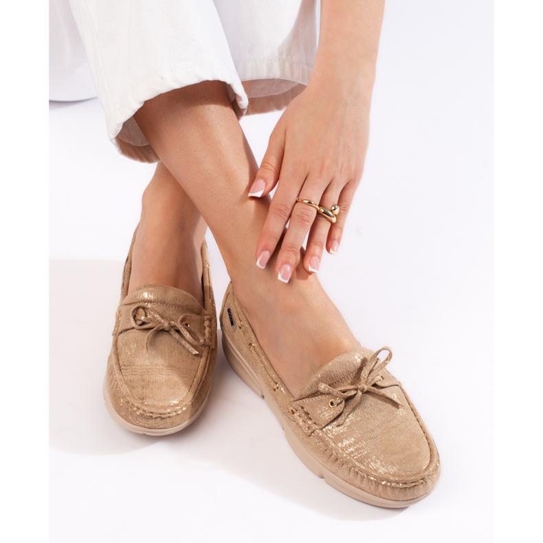 Goodin Mocassins femininos bege confortáveis 2