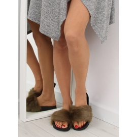 Chinelos de pele verde S36 verde 1