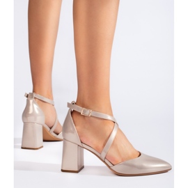 Sapatos dourados femininos Sergio Leone 2