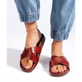 Chinelos femininos marrons de Sergio Leone castanho 2