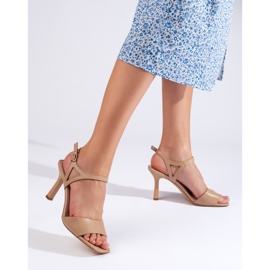 Sandálias bege de salto alto Sergio Leone 2