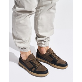 Calçados esportivos masculinos pretos e marrons castanho 1