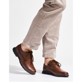 Sapatos masculinos com cadarços castanho 1