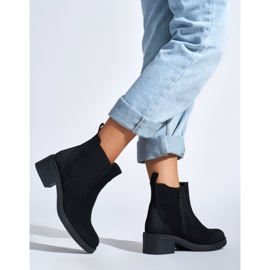Botins femininos de salto baixo preto 2