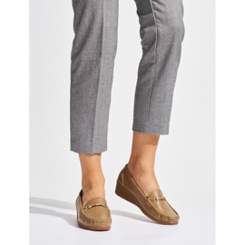 Mocassins marrons vazados com cunha baixa marrom 1