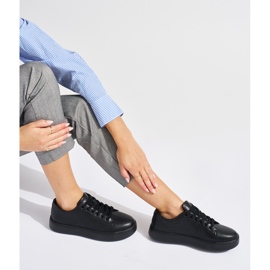 Sergio Leone Esportes de couro preto Tênis de esportes SP014 femininos SP014 1