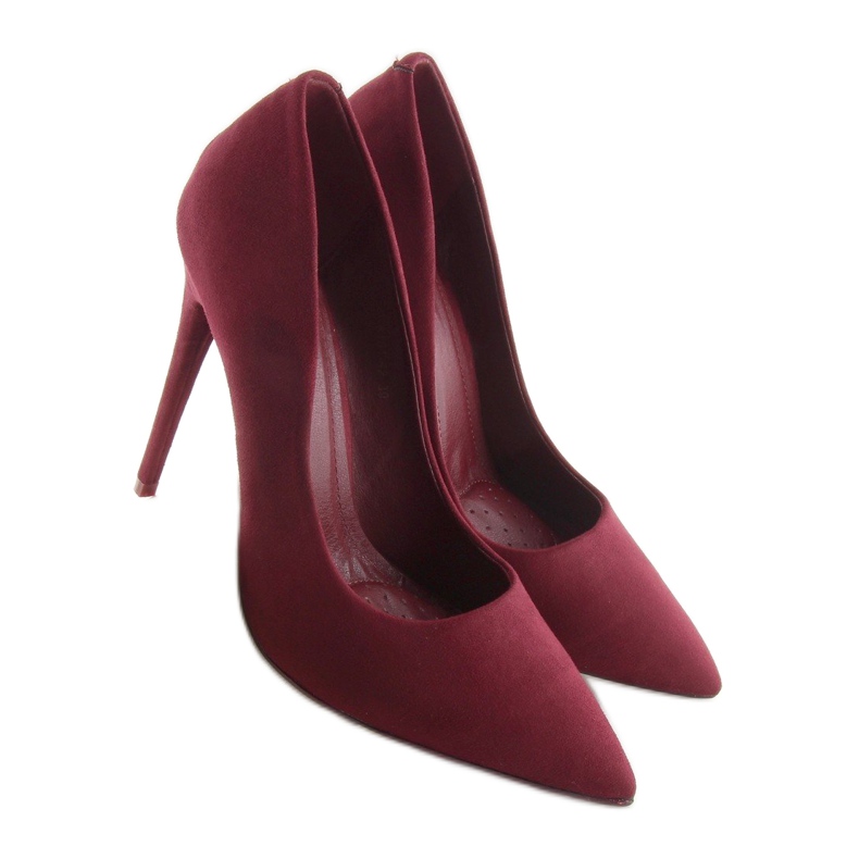 Sapatos com salto agulha em camurça bordô 5101 W. Vermelho multicolorido 2 Sapatos com salto agulha em camurça bordô 5101 W. Vermelho multicolorido 2