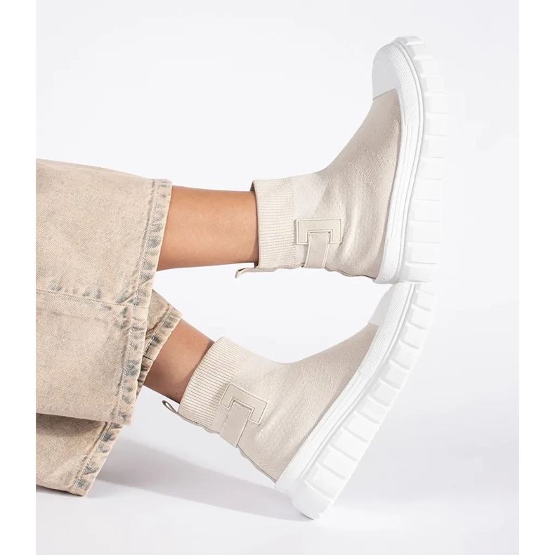 Seastar Tênis plataforma alta bege claro 1