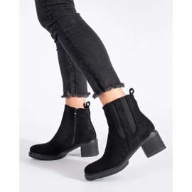 Seastar Botas Jodhpur de camurça preta no poste preto 2
