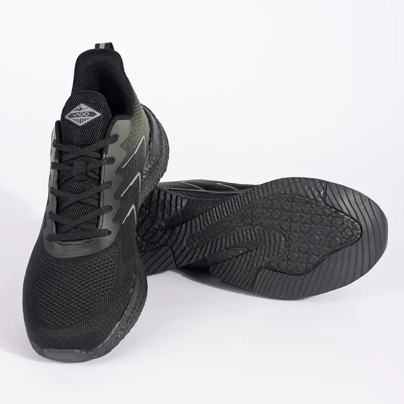 Vico Calçado desportivo leve preto e verde com atacadores 2 Vico Calçado desportivo leve preto e verde com atacadores 2