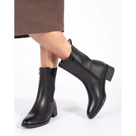 Botas Chelsea pretas femininas com salto baixo preto 2