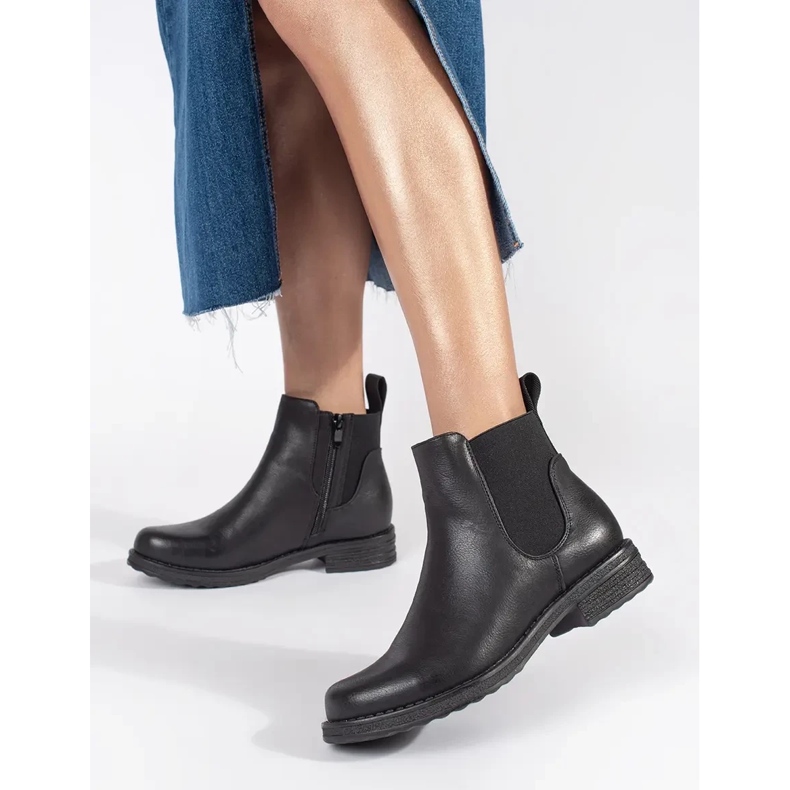 Botas Chelsea pretas femininas preto 2