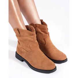 Botas cowboy femininas de camurça marrom 2