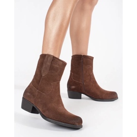 Botas de cowboy de couro marrom por Sergio Leone castanho 1