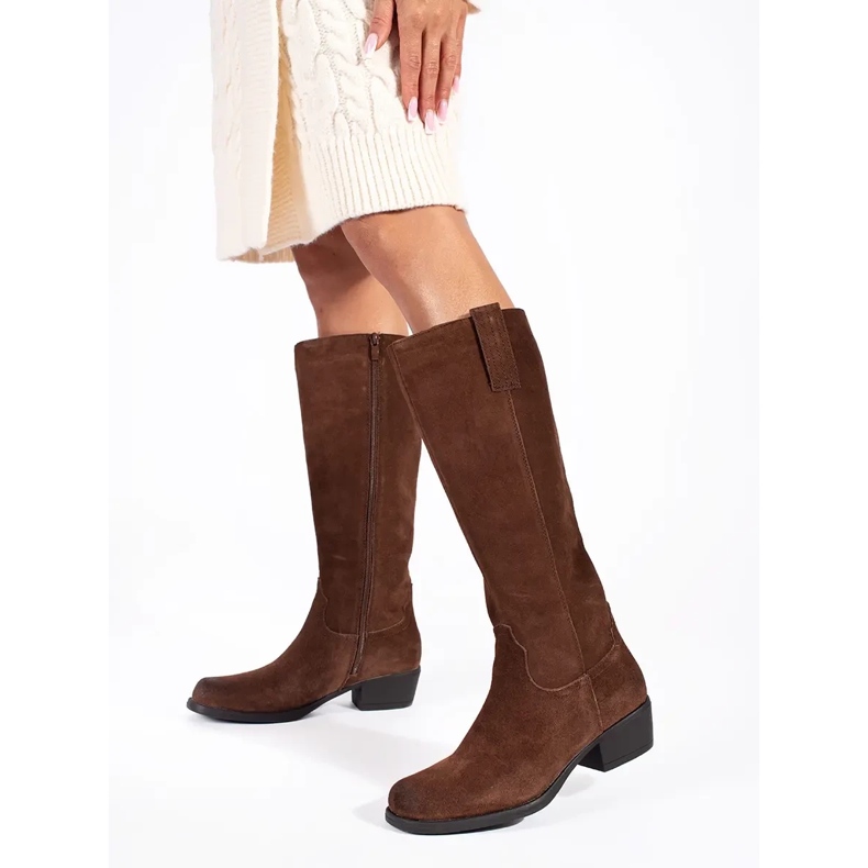 Botas femininas com isolamento marrom por Sergio Leone 1