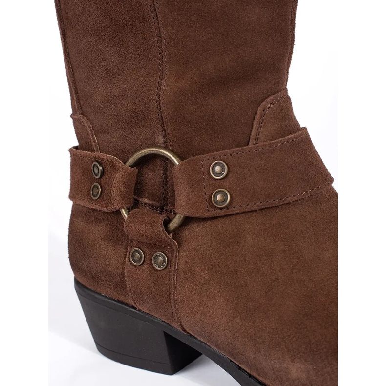 Botas cowboy de mulher Sergio Leone em pele castanha marrom 2