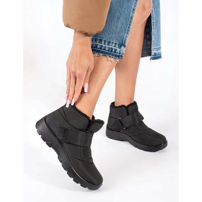 Botas de neve femininas confortáveis ​​pretas preto 1