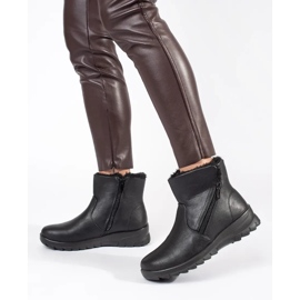 Botins femininos pretos e confortáveis com isolamento 1 Botins femininos pretos e confortáveis com isolamento 1