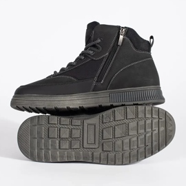 Botas altas de inverno masculinas com isolamento preto 1