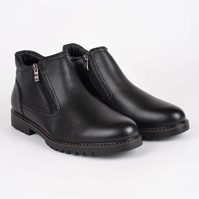 Botas masculinas pretas com isolamento preto 1