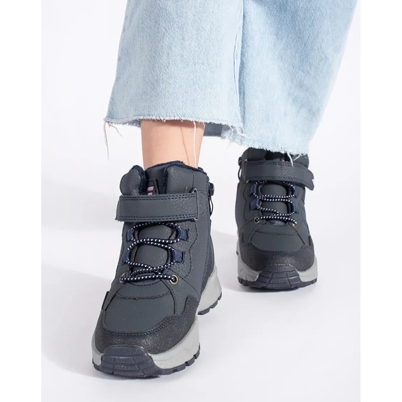 Botas de menina com isolamento azul marinho 1