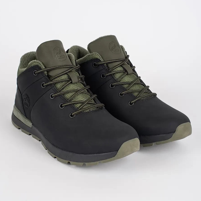 Vico Sapatos masculinos de inverno com atacadores em preto e verde 1