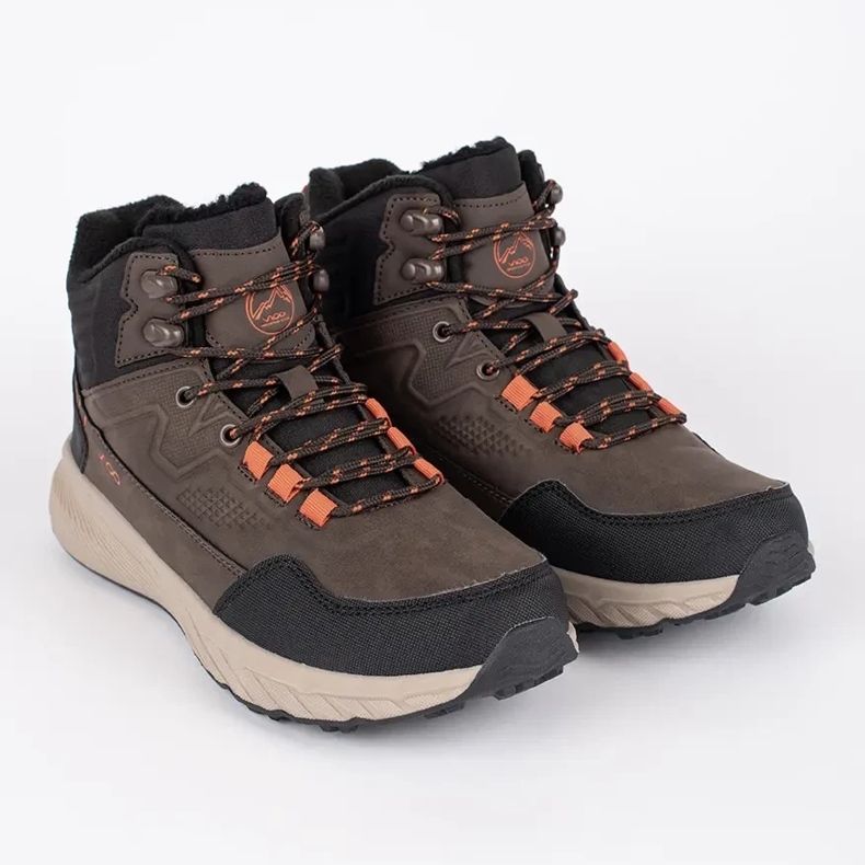 Vico Sapatos de trekking masculinos castanhos com atacadores marrom 1