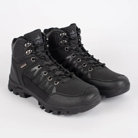 Vico Sapatos de trekking masculinos pretos com atacadores 1