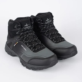 Vico Botas de trekking masculinas com isolamento preto e cinza 1