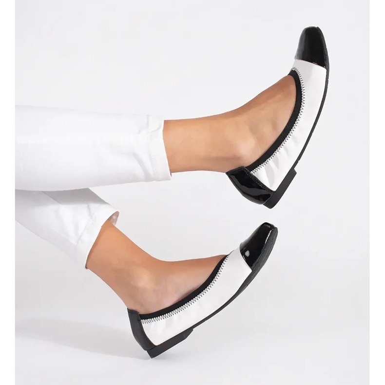 Goodin Sapatilhas elásticas pretas e brancas com elástico branco 2