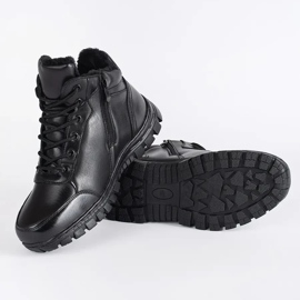 Botas de inverno isoladas para homem negro preto 1