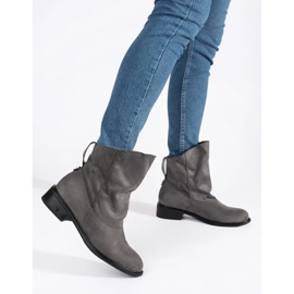 Shelvt Botins cinza com parte superior com babados 1