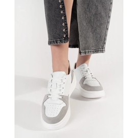 Goodin Tênis de couro branco na plataforma 2